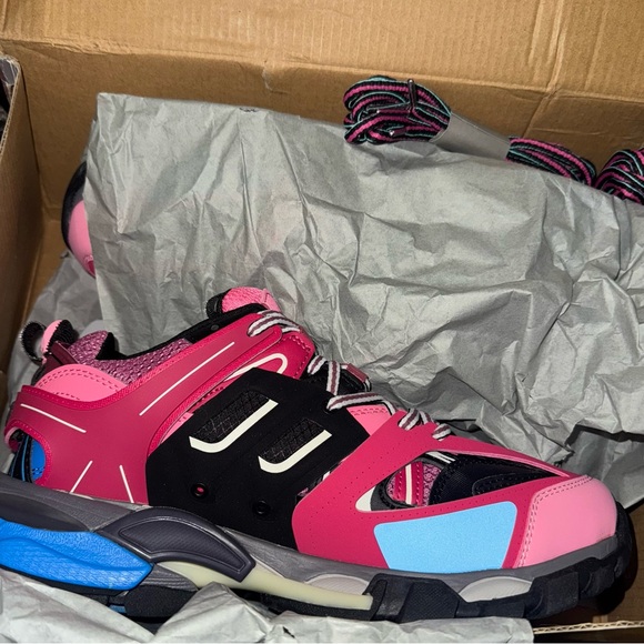 Designer Black and Pink Sneakers - Picture 1 of 6